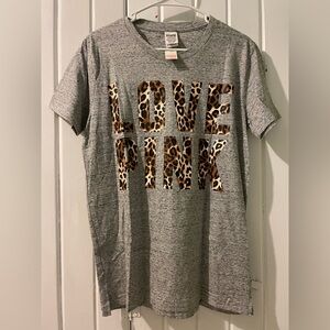 VS. PINK leopard tee -oversized X-small NWT
